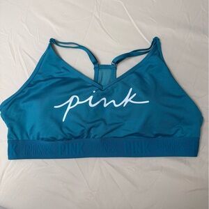NWT VS PINK blue sports bra size XL with logo